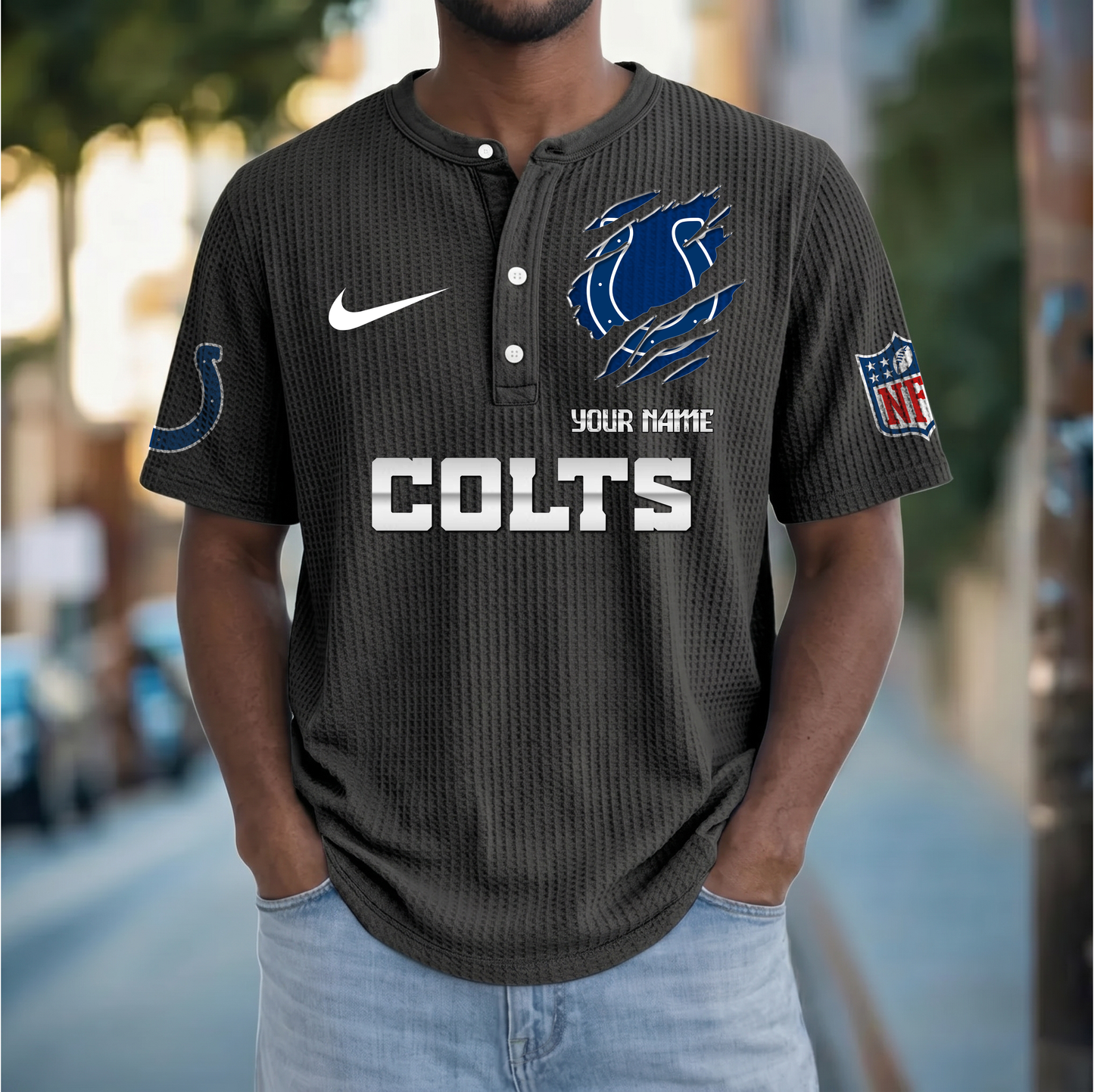 PREMIUM NFL  X  IC Crew neck button Henry Shirt Limited Editions NDT VHM 230426