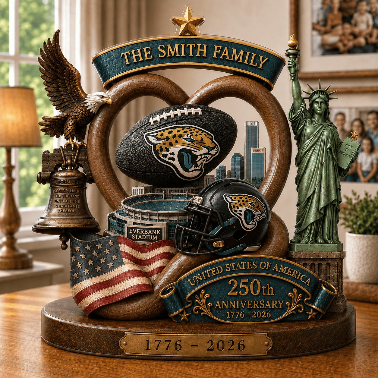 PREMIUM NFL X JAC Team Mix 250th Anniversary Acrylic Block Plaque Custom Name  120626