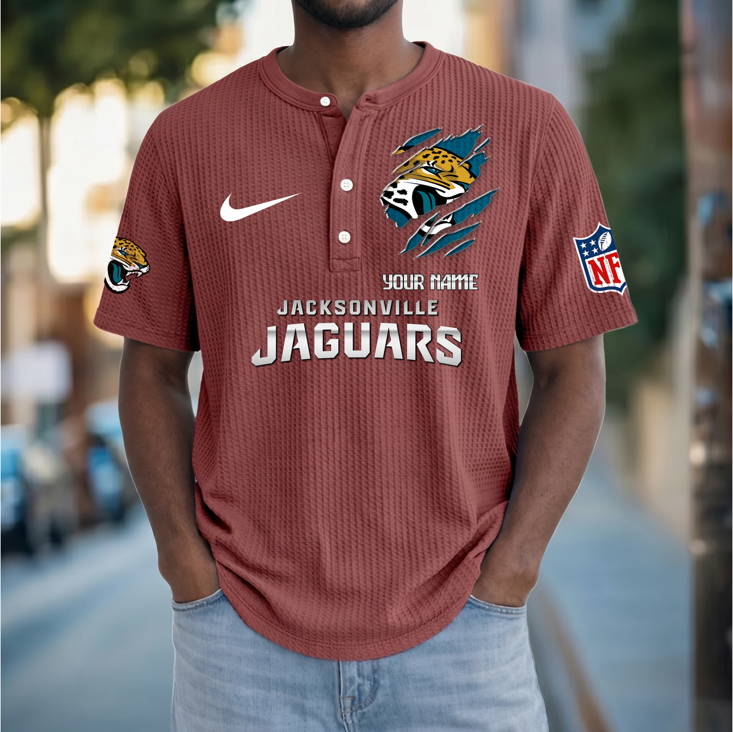 PREMIUM NFL  X  JJ Crew neck button Henry Shirt Limited Editions NDT VHM 230426