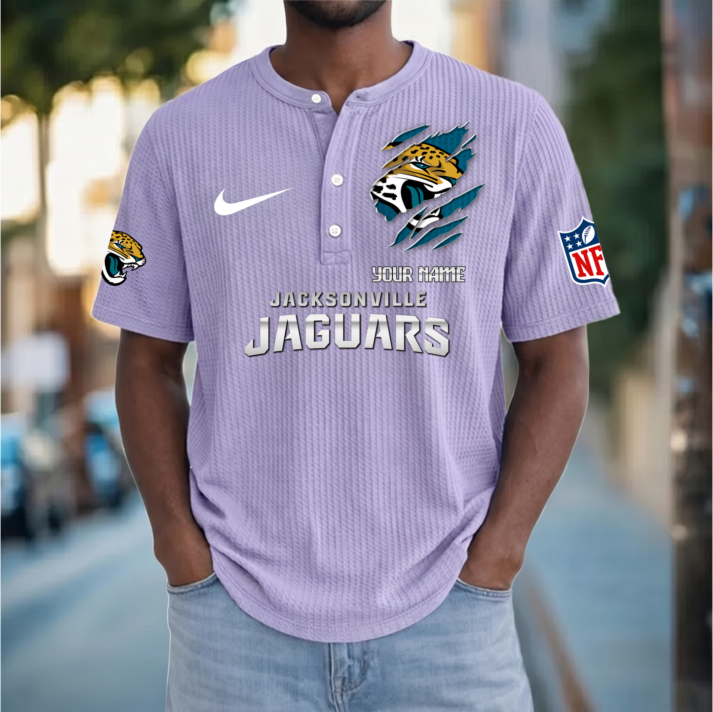 PREMIUM NFL  X  JJ Crew neck button Henry Shirt Limited Editions NDT VHM 230426