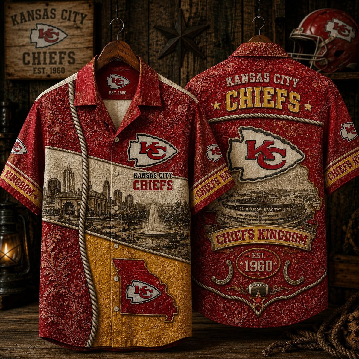 PREMIUM NFL X KCC CLASSIC VINTAGE SILK SHIRT NDT VHM 220626