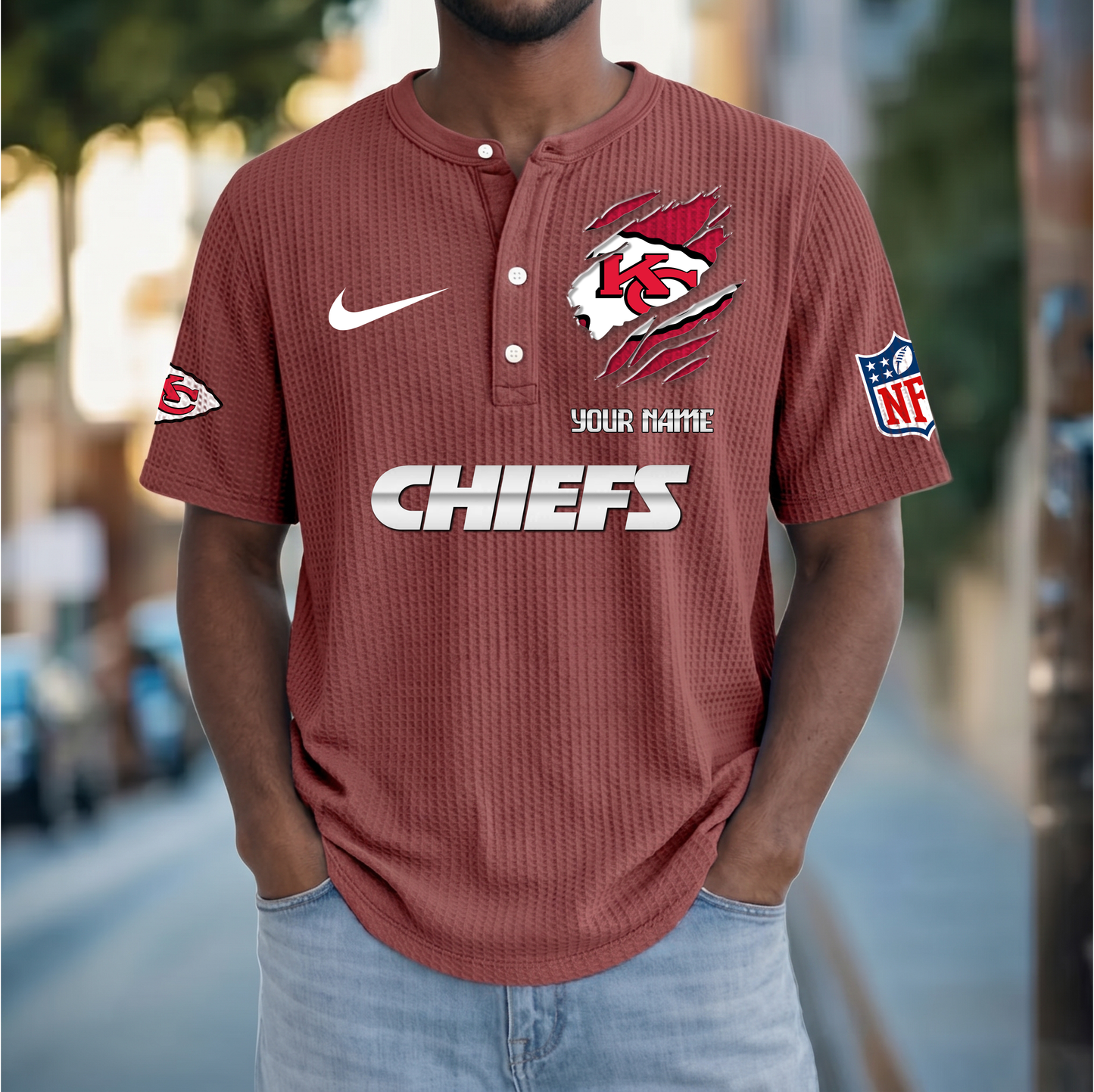 PREMIUM NFL  X  KCC Crew neck button Henry Shirt Limited Editions NDT VHM 230426