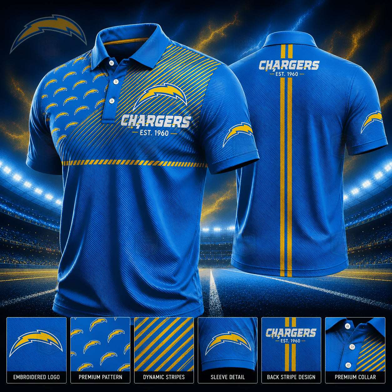 PREMIUM NFL X LAC GAMEDAY LUXURY POLO SHIRT 190626