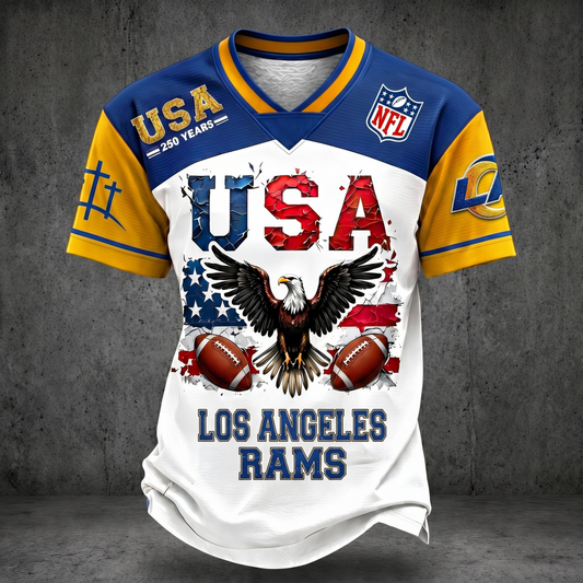 PREMIUM NFL X LAR 250TH anniversary LUXURY V-Neck T- Shirt 130626