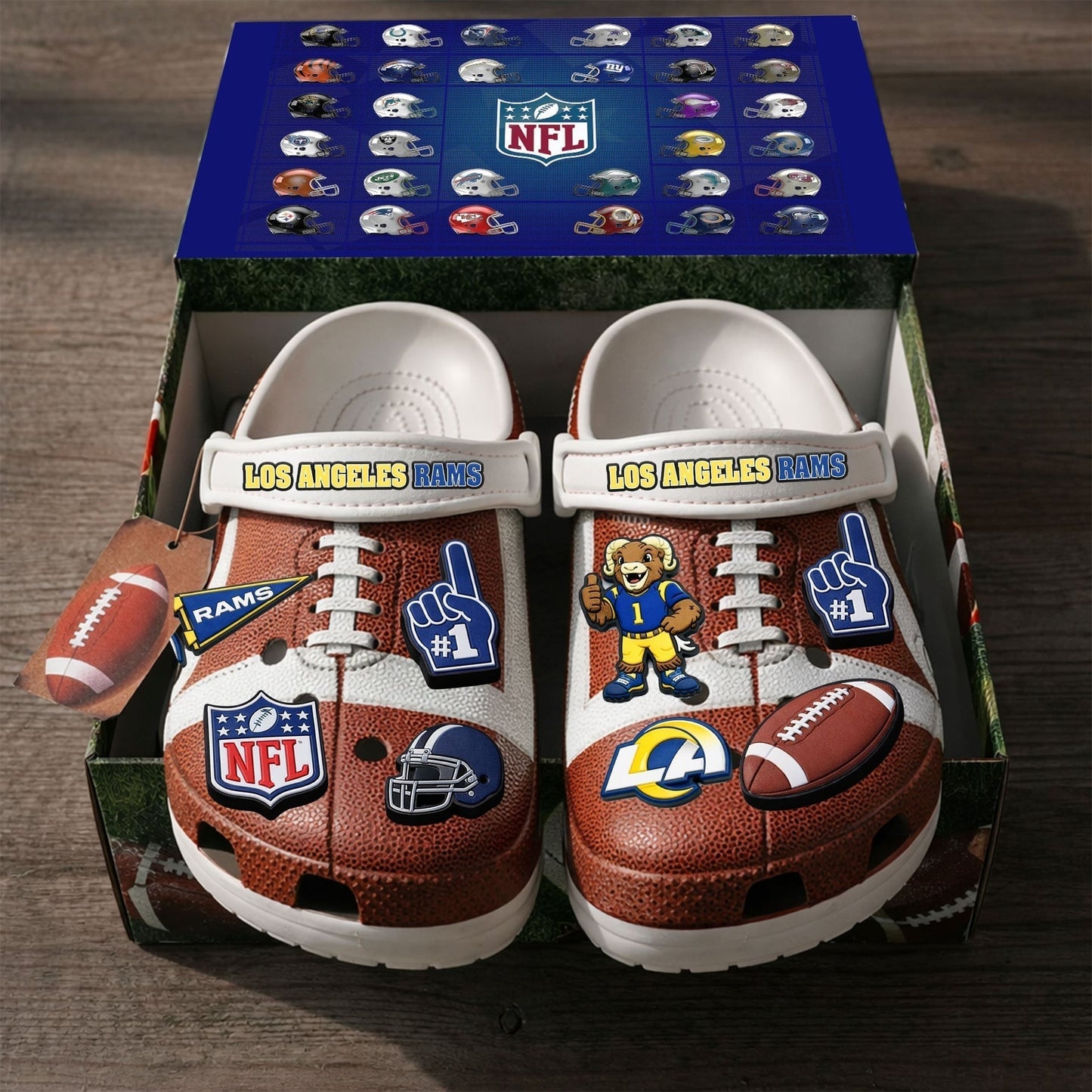 PREMIUM NFL X LAR CLOGS WITH CHARMS NDT NHM