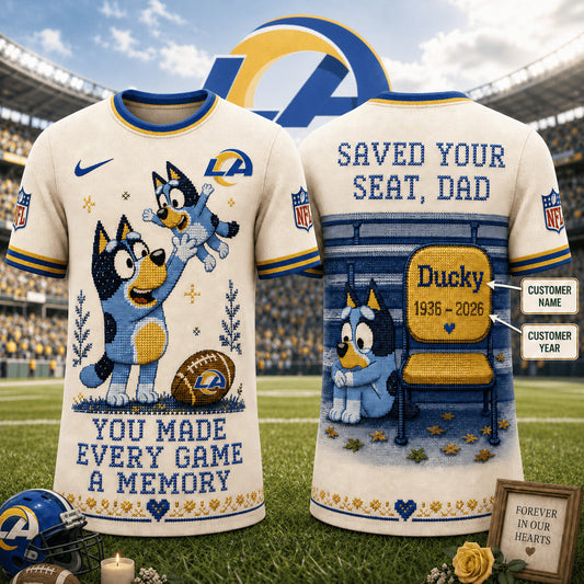 PREMIUM NFL X LAR Custom Premium NFL 3D Faux-Stitch Dad Memorial Shirt NDT NTN 220526