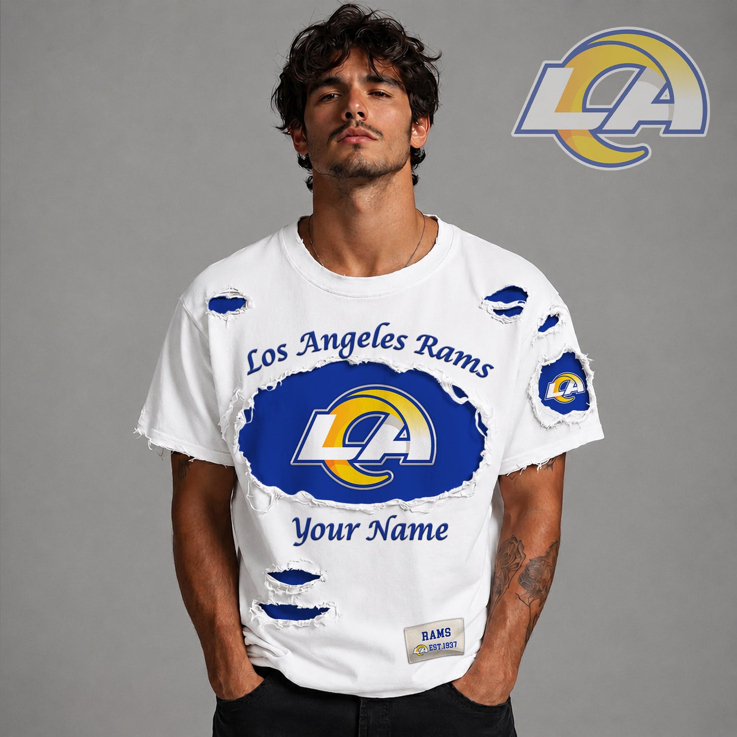 PREMIUM NFL X LAR LUXURY CREW-Neck T-Shirt V3 FOR SUMMER HOLIDAY 180626