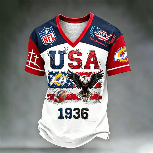 PREMIUM NFL X LAR LUXURY V-Neck T- Shirt V3 130626