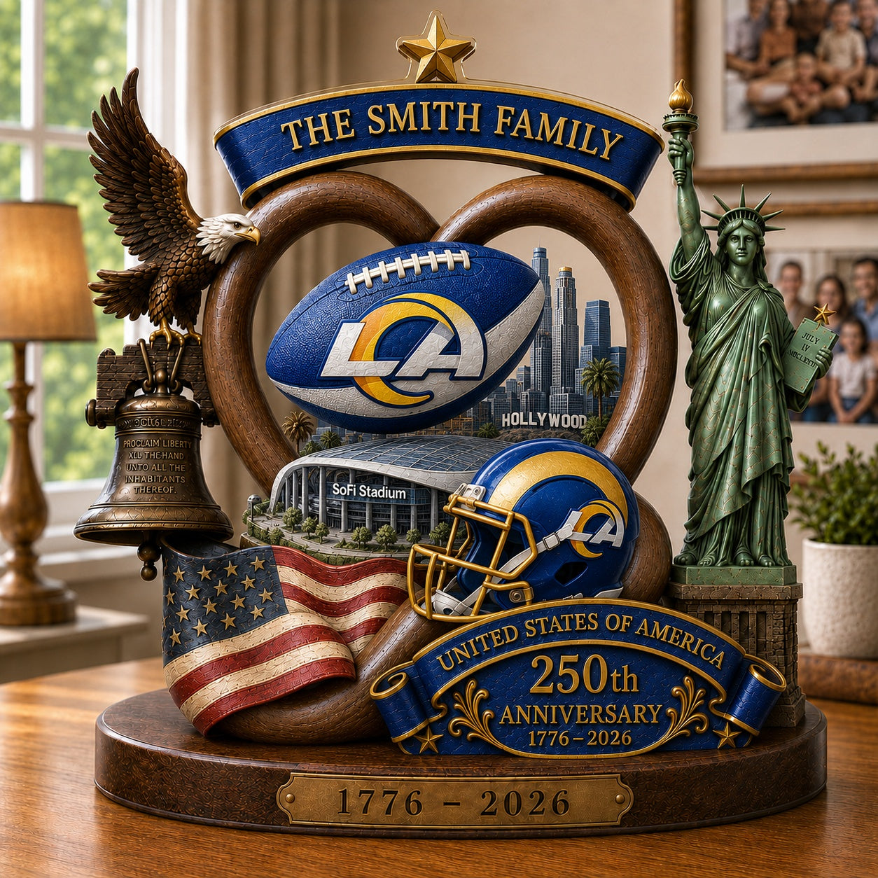 PREMIUM NFL X LAR Team Mix 250th Anniversary Acrylic Block Plaque Custom Name  120626