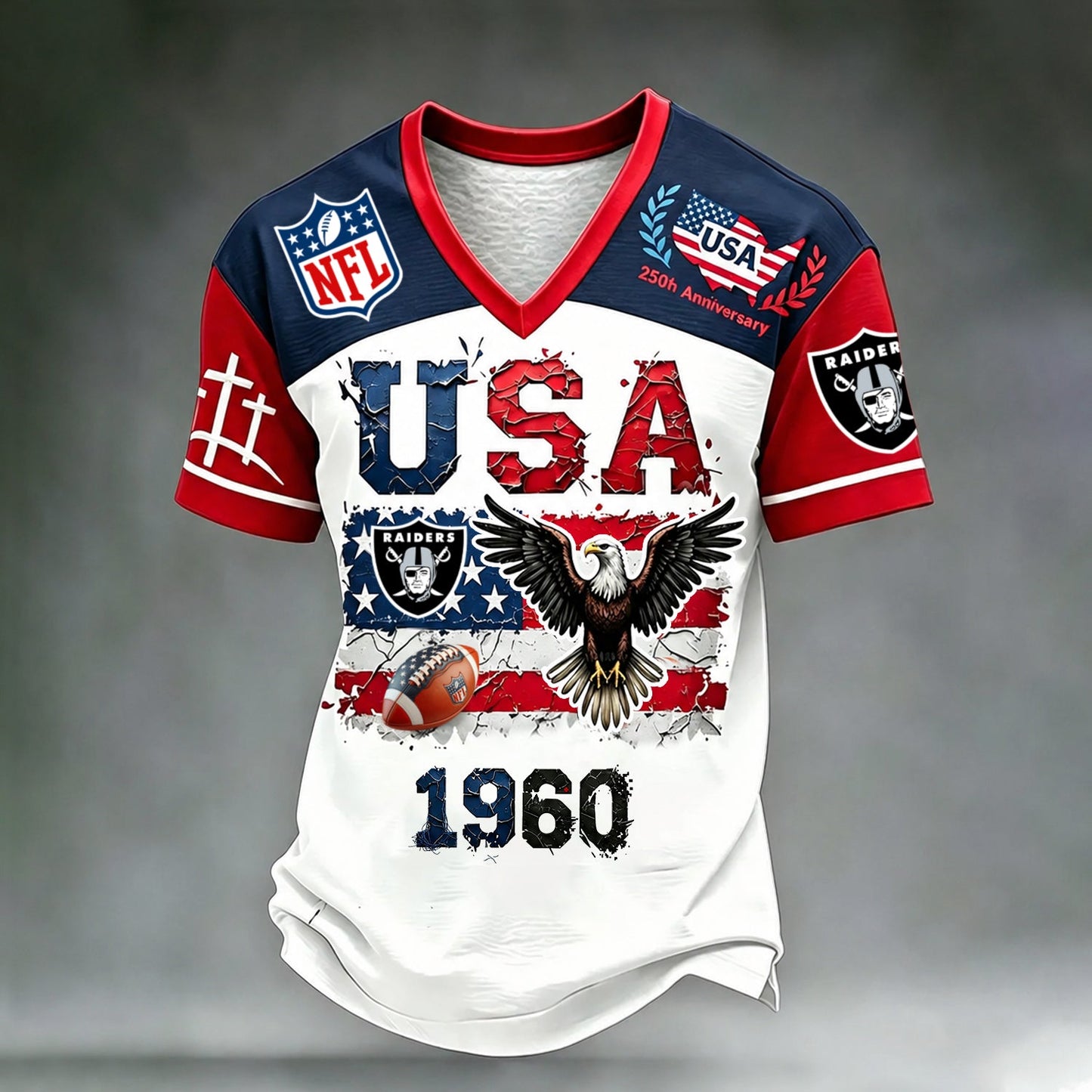PREMIUM NFL X LV LUXURY V-Neck T- Shirt V3 130626