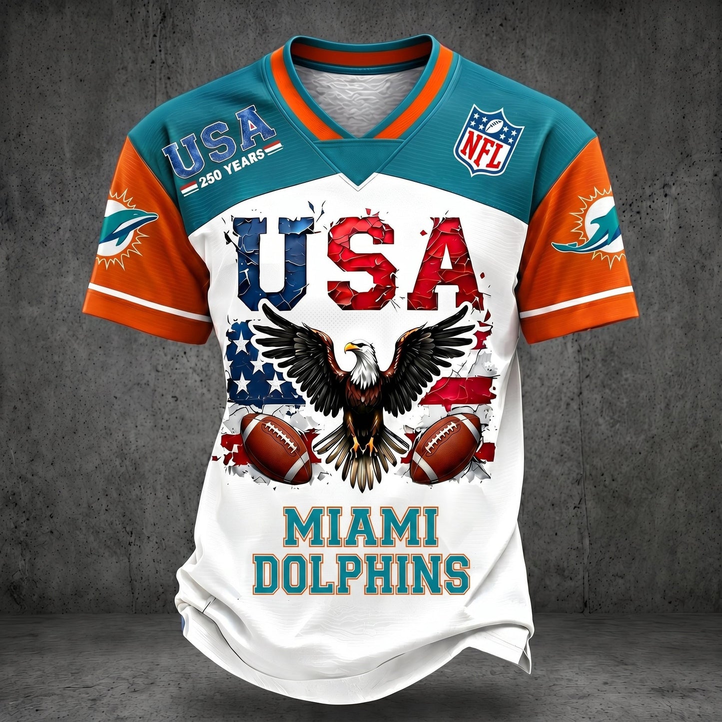 PREMIUM NFL X MD 250TH anniversary LUXURY V-Neck T- Shirt 130626