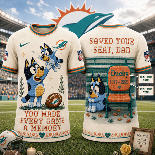 PREMIUM NFL X MD Custom Premium NFL 3D Faux-Stitch Dad Memorial Shirt NDT NTN 220526