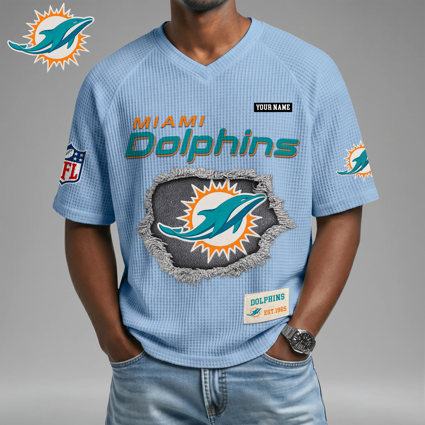 PREMIUM NFL X MD Game Day Waffle V-neck T-shirt 110626
