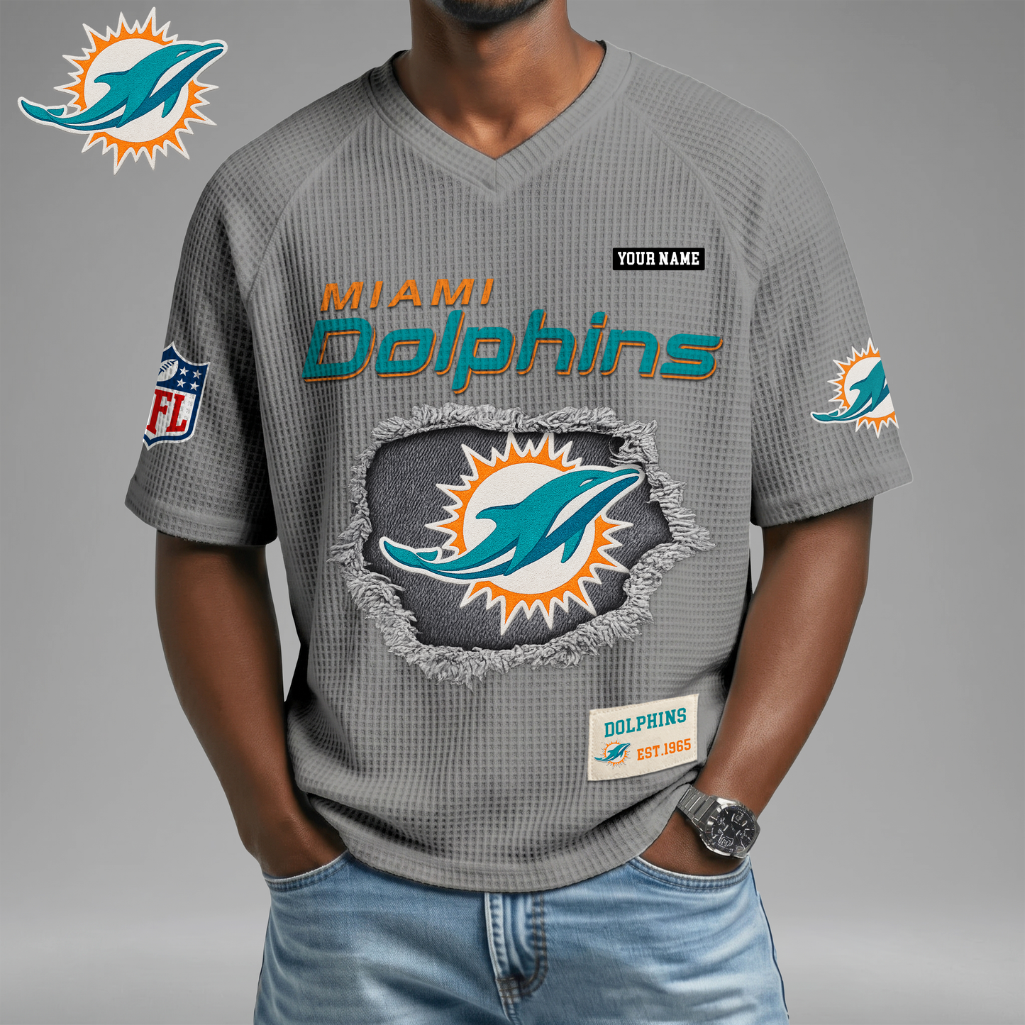 PREMIUM NFL X MD Game Day Waffle V-neck T-shirt 110626