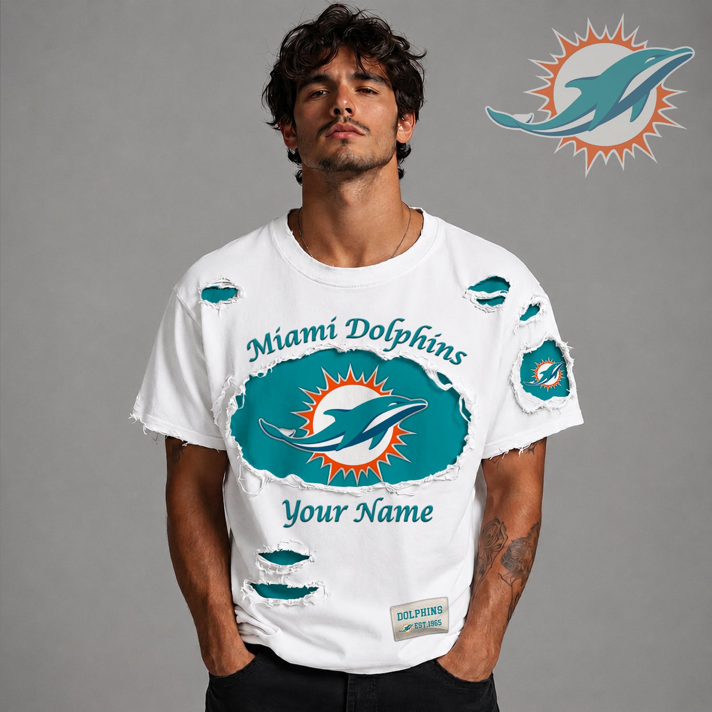 PREMIUM NFL X MIA LUXURY CREW-Neck T-Shirt V3 FOR SUMMER HOLIDAY 180626