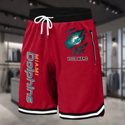 PREMIUM NFL X MIA Summer Fitness Breathable Basketball Shorts v2 NDT LVH 230426