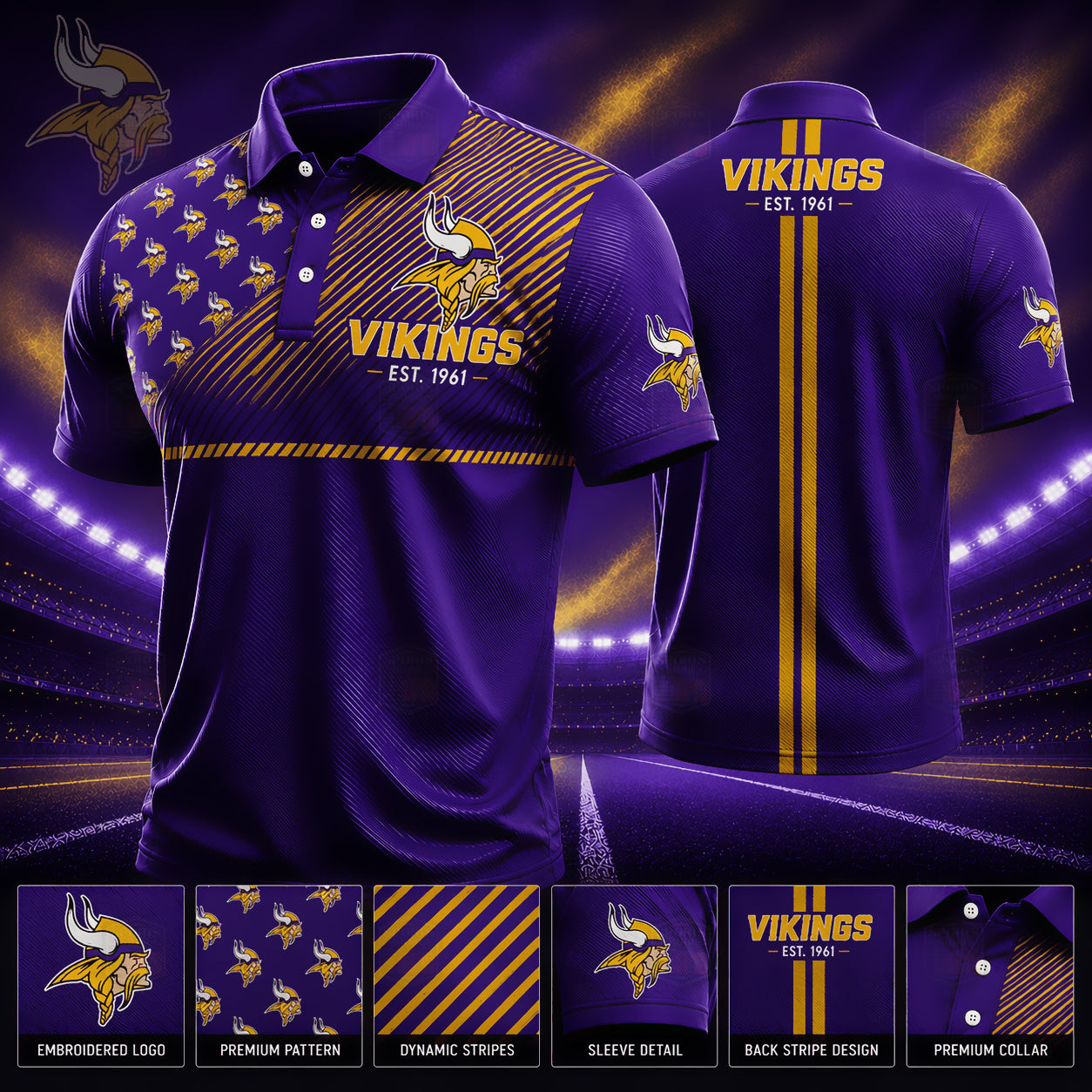 PREMIUM NFL X MIN GAMEDAY LUXURY POLO SHIRT 190626