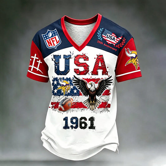 PREMIUM NFL X MIN LUXURY V-Neck T- Shirt V3 130626