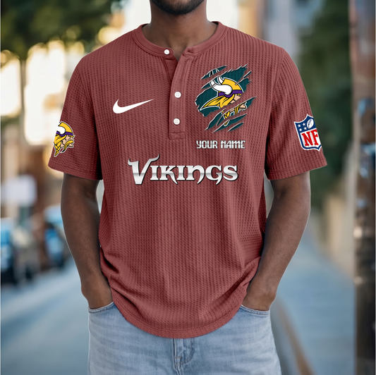 PREMIUM NFL  X  MV Crew neck button Henry Shirt Limited Editions NDT VHM 230426