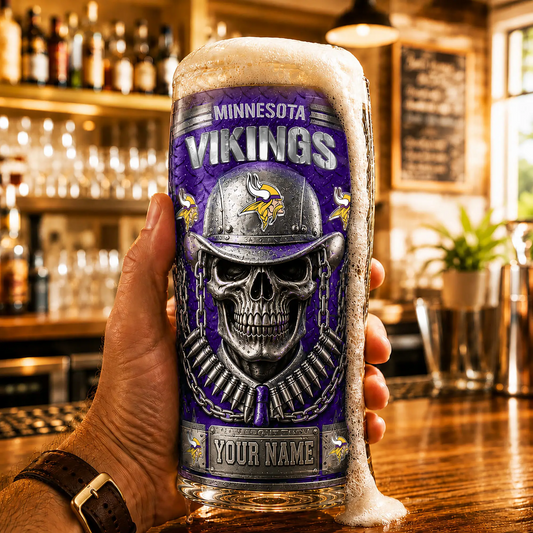 PREMIUM NFL X MW Beer Glass Custom Name Gifts For Fan NDT VHM 020626