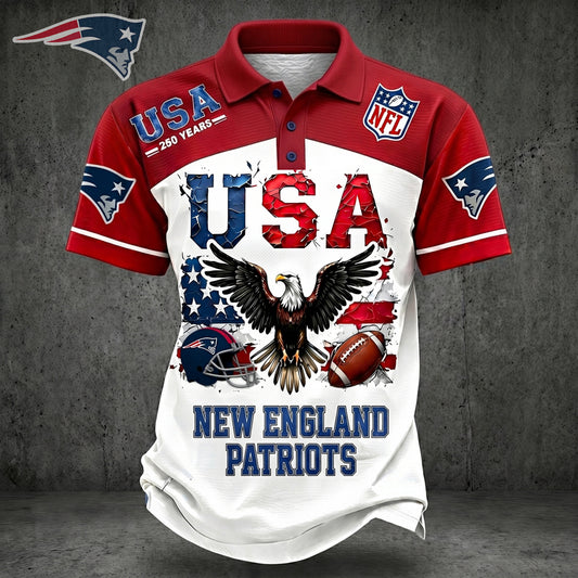 PREMIUM NFL X NE 250TH Anniversary LUXURY POLO Shirt Shirt 170626