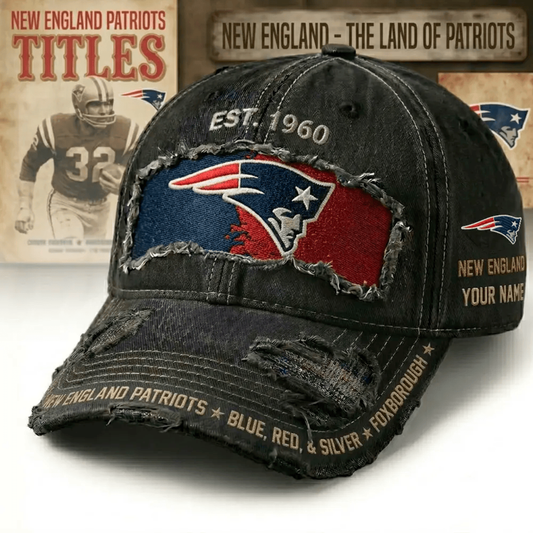 PREMIUM NFL X NE Denim Washed Custom Name HAT NDT NHM 050526