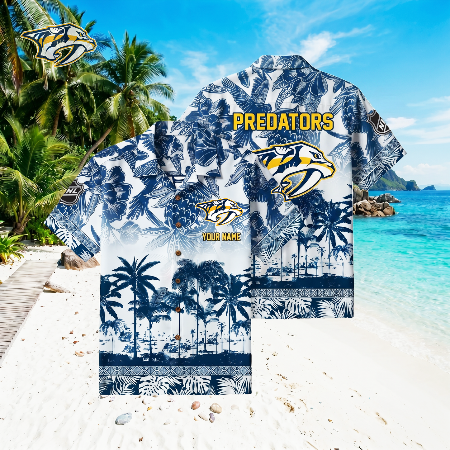 PREMIUM NHL X NP Floral With Parrots Hawaiian Shirt NDT VHM 060526