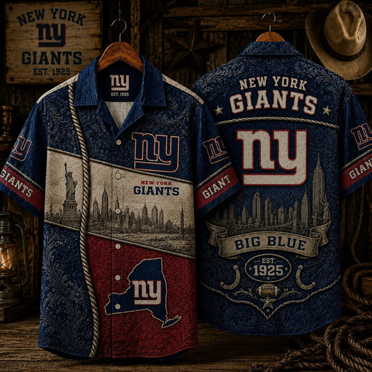 PREMIUM NFL X NYG CLASSIC VINTAGE SILK SHIRT NDT VHM 220626