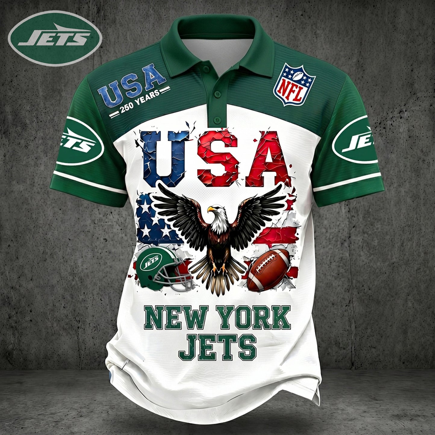 PREMIUM NFL X NYJ 250TH Anniversary LUXURY POLO Shirt Shirt 170626