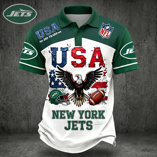 PREMIUM NFL X NYJ 250TH Anniversary LUXURY POLO Shirt Shirt 170626
