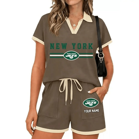 PREMIUM NFL X NYJ Retro Athletic Contrast Polo Set FOR SUMMER HOLIDAY NDT NHM 100626