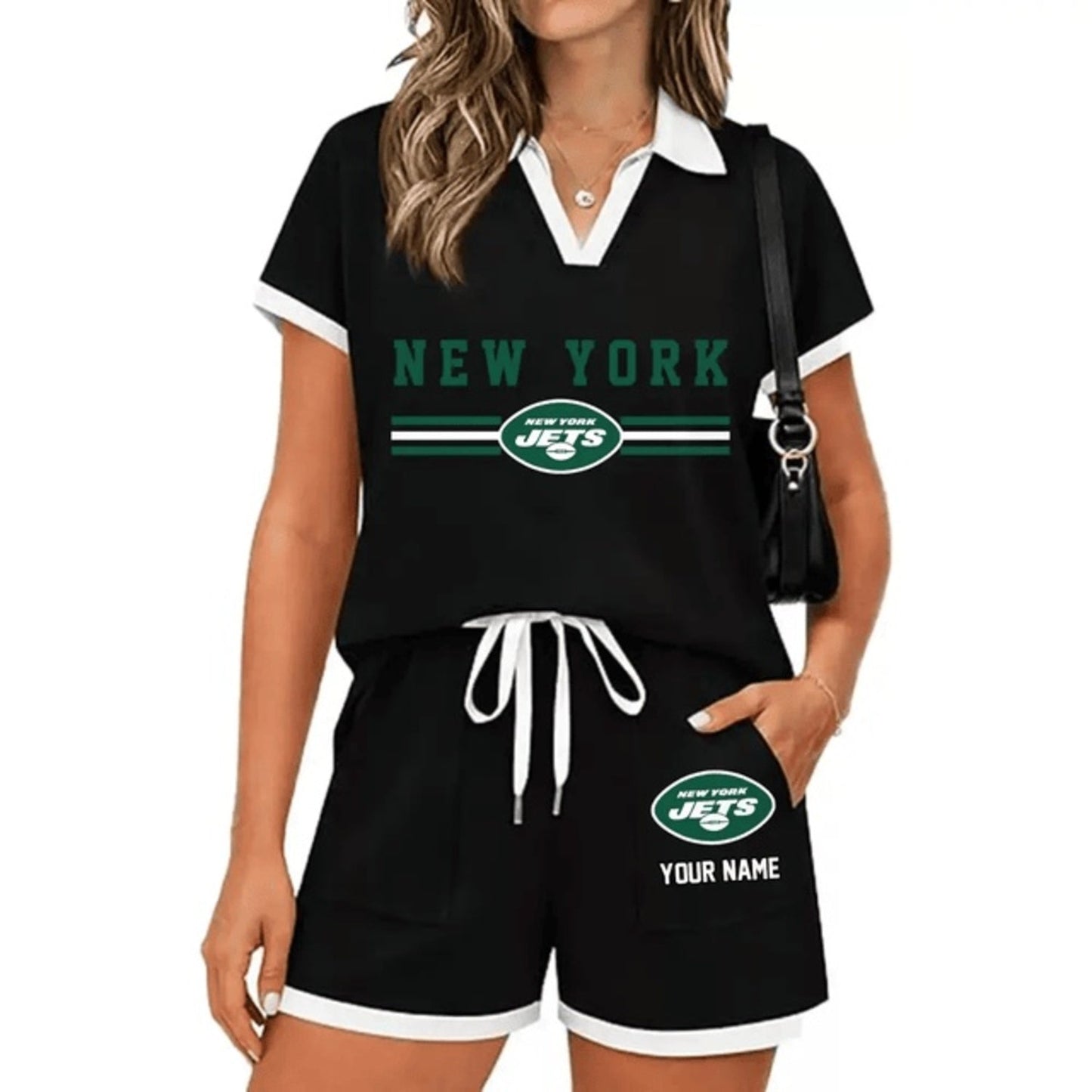 PREMIUM NFL X NYJ Retro Athletic Contrast Polo Set FOR SUMMER HOLIDAY NDT NHM 100626