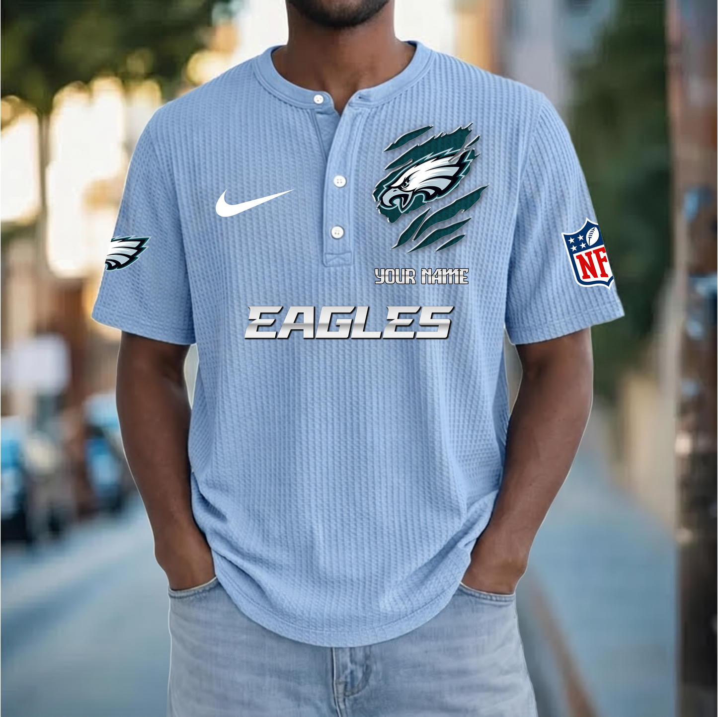 PREMIUM NFL  X  PE Crew neck button Henry Shirt Limited Editions NDT VHM 230426