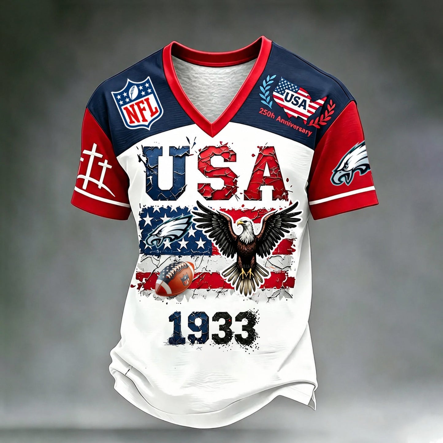 PREMIUM NFL X PHI LUXURY V-Neck T- Shirt V3 130626