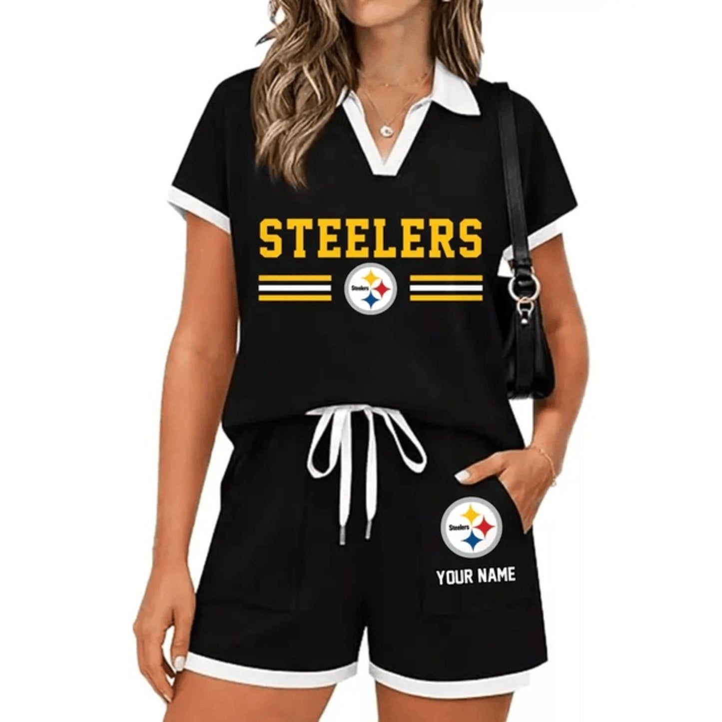 PREMIUM NFL X PIT Retro Athletic Contrast Polo Set FOR SUMMER HOLIDAY NDT NHM 100626