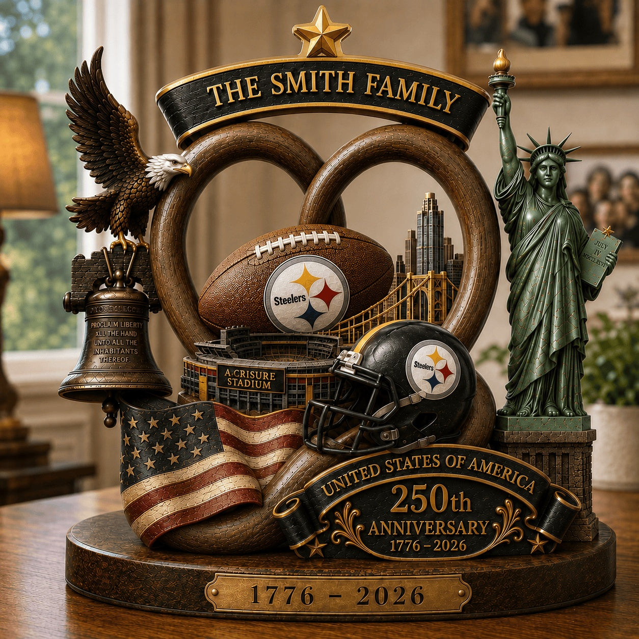 PREMIUM NFL X PIT Team Mix 250th Anniversary Acrylic Block Plaque Custom Name  120626
