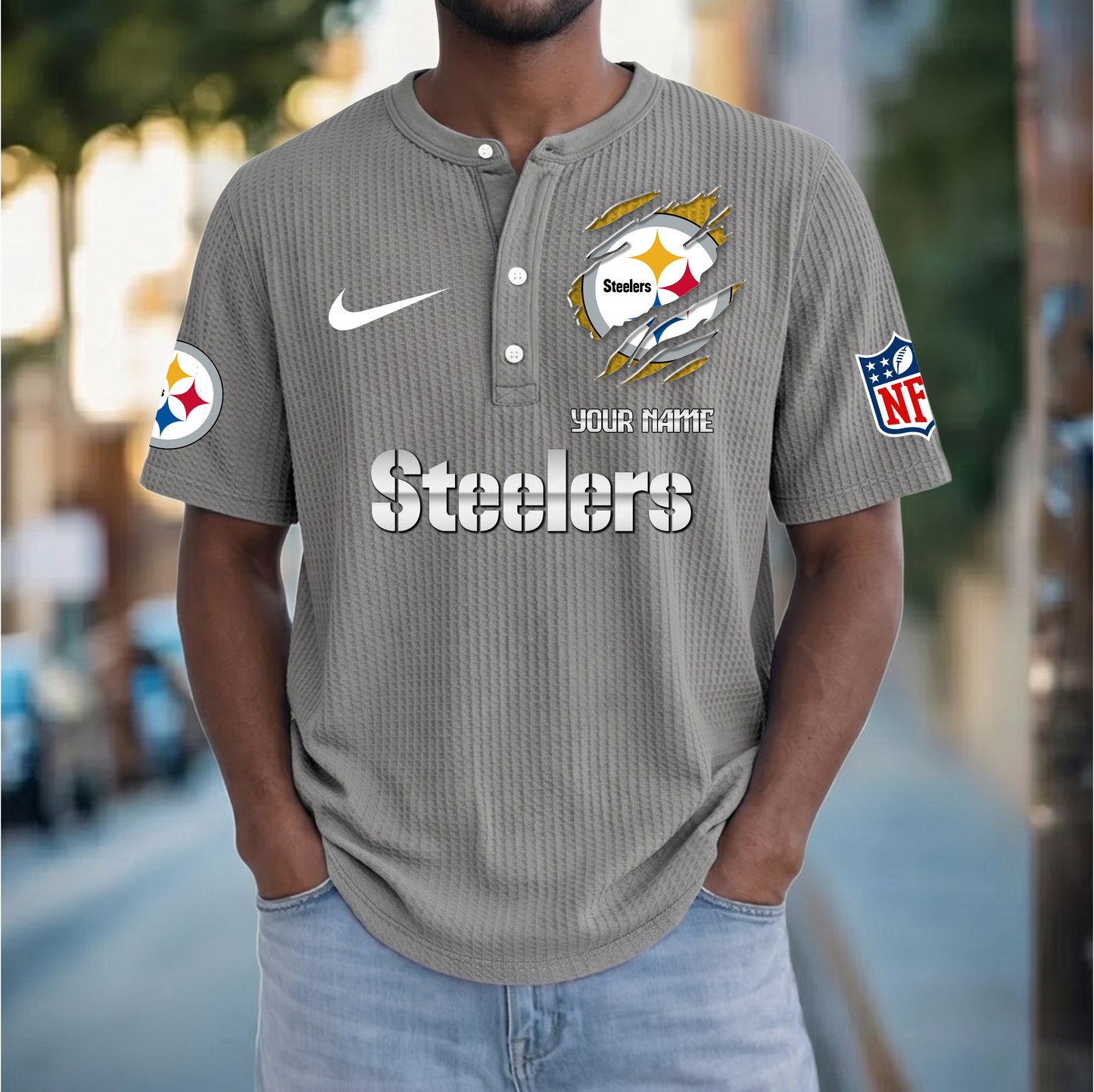 PREMIUM NFL  X  PS Crew neck button Henry Shirt Limited Editions NDT VHM 230426