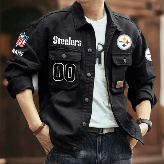 PREMIUM NFL X PS Men's Denim Autumn Jackets NDT VHM 090626