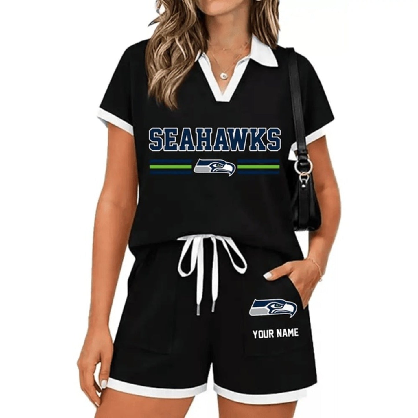PREMIUM NFL X SEA Retro Athletic Contrast Polo Set FOR SUMMER HOLIDAY NDT NHM 100626