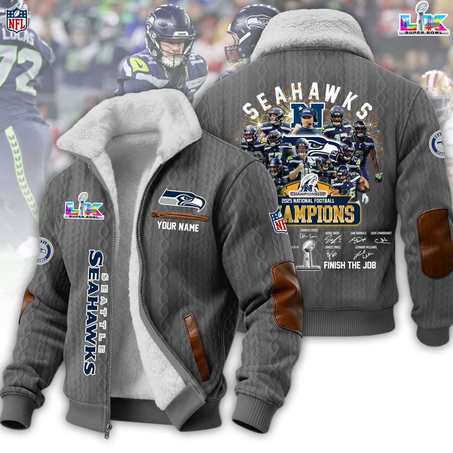 PREMIUM NFL X SEAHAW Fleece Jacket For Championship NDT LVH