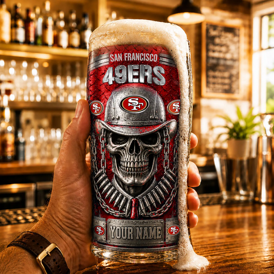 PREMIUM NFL X SF Beer Glass Custom Name Gifts For Fan NDT VHM 020626