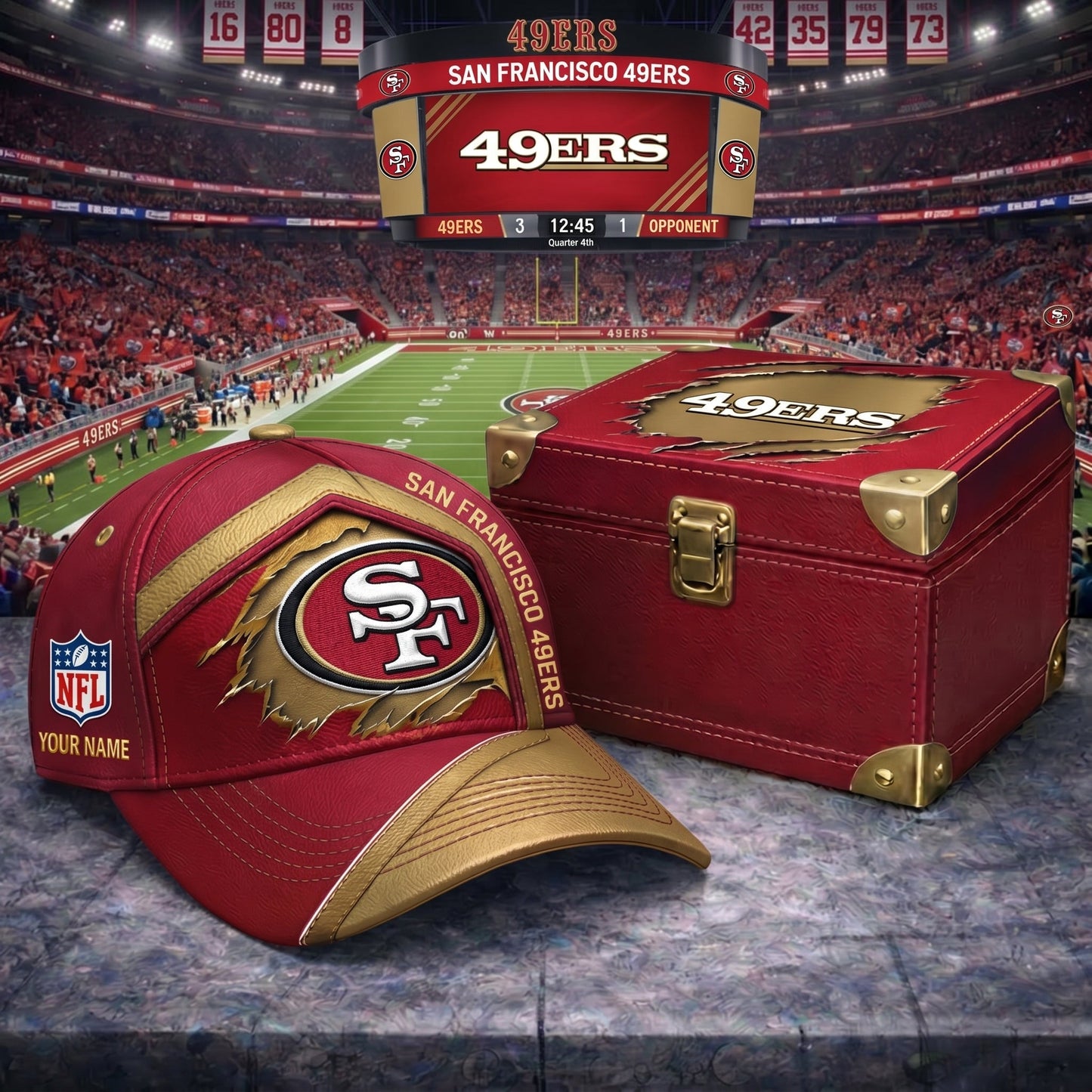 PREMIUM NFL X SF  CRACK CUSTOME NAME HAT LIMITED EDITIONS NDT VHM 220426