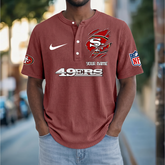 PREMIUM NFL  X  SF Crew neck button Henry Shirt Limited Editions NDT VHM 230426