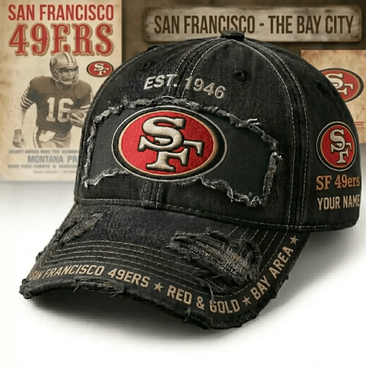 PREMIUM NFL X SF Denim Washed Custom Name HAT NDT NHM 050526