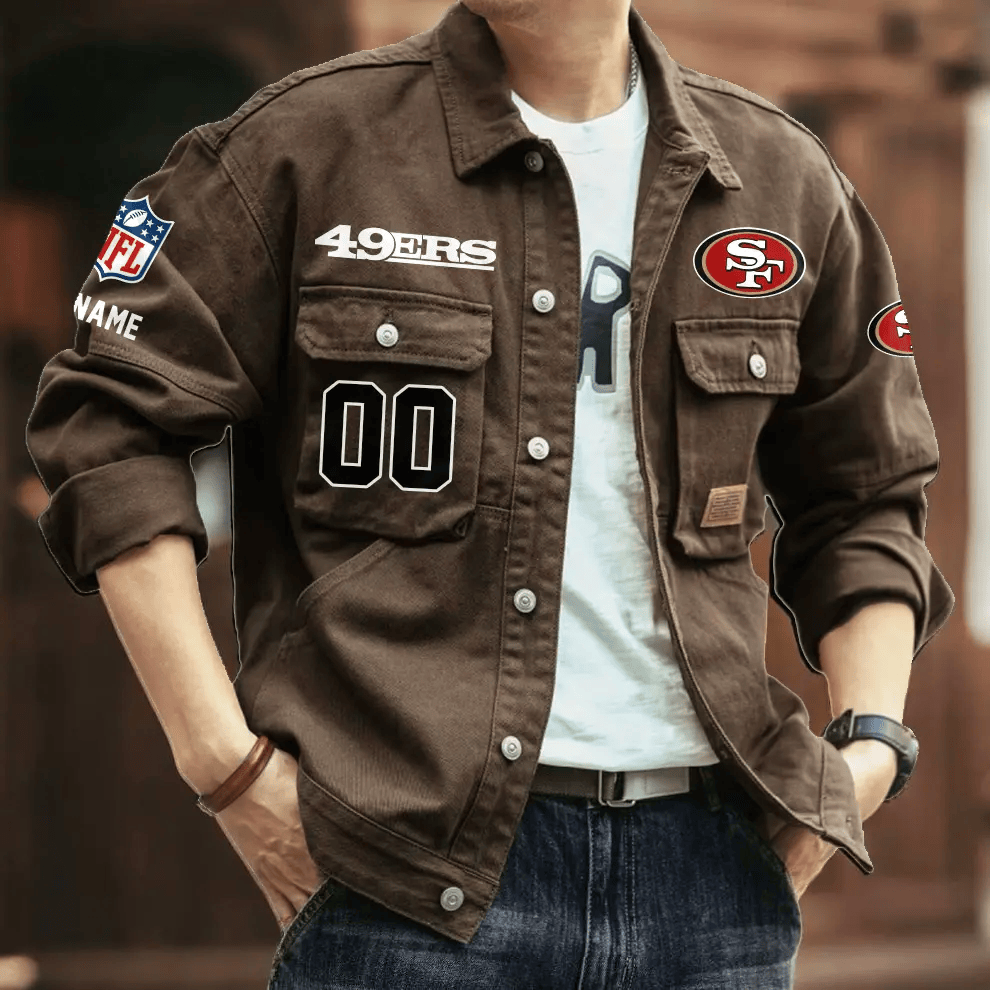 PREMIUM NFL X SF Men's Denim Autumn Jackets NDT VHM 090626