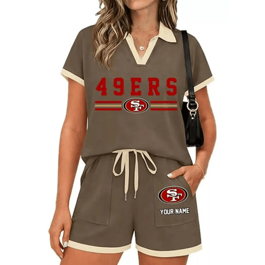 PREMIUM NFL X SF Retro Athletic Contrast Polo Set FOR SUMMER HOLIDAY NDT NHM 100626