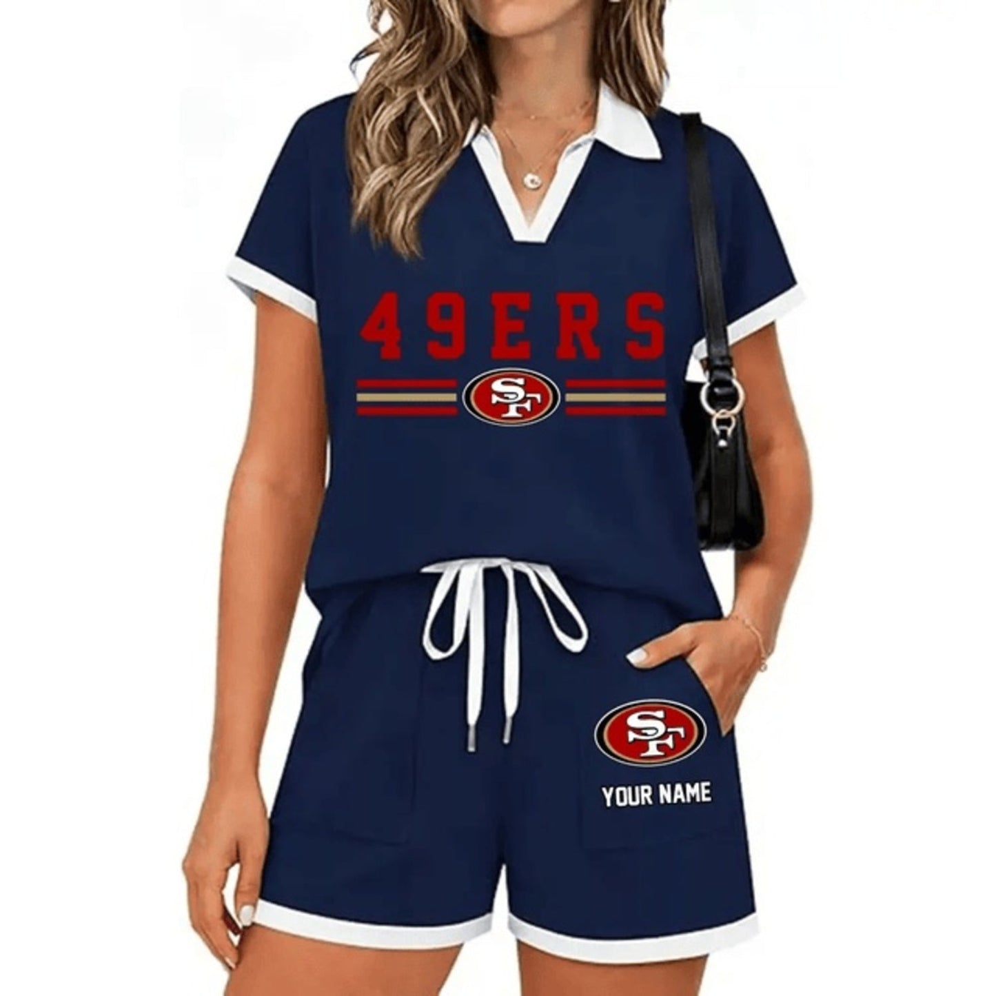 PREMIUM NFL X SF Retro Athletic Contrast Polo Set FOR SUMMER HOLIDAY NDT NHM 100626