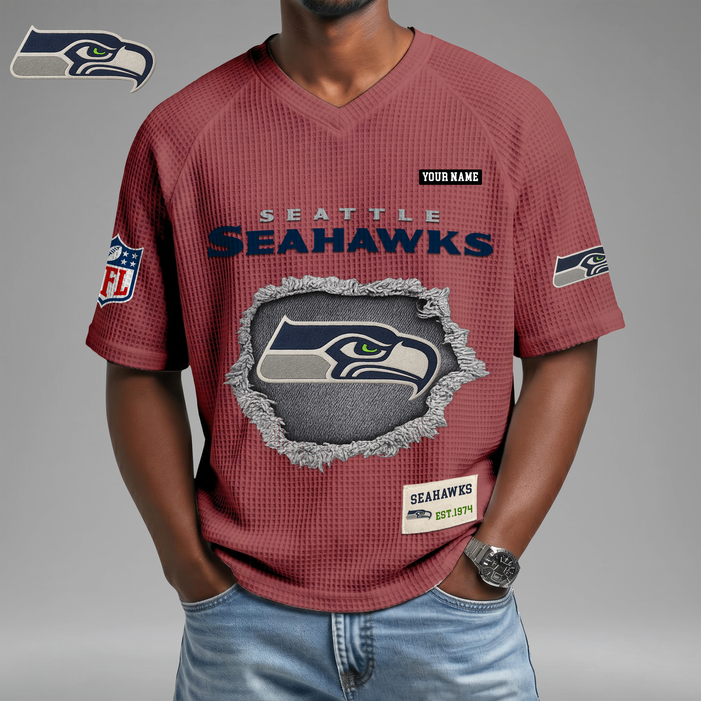 PREMIUM NFL X SS Game Day Waffle V-neck T-shirt 110626