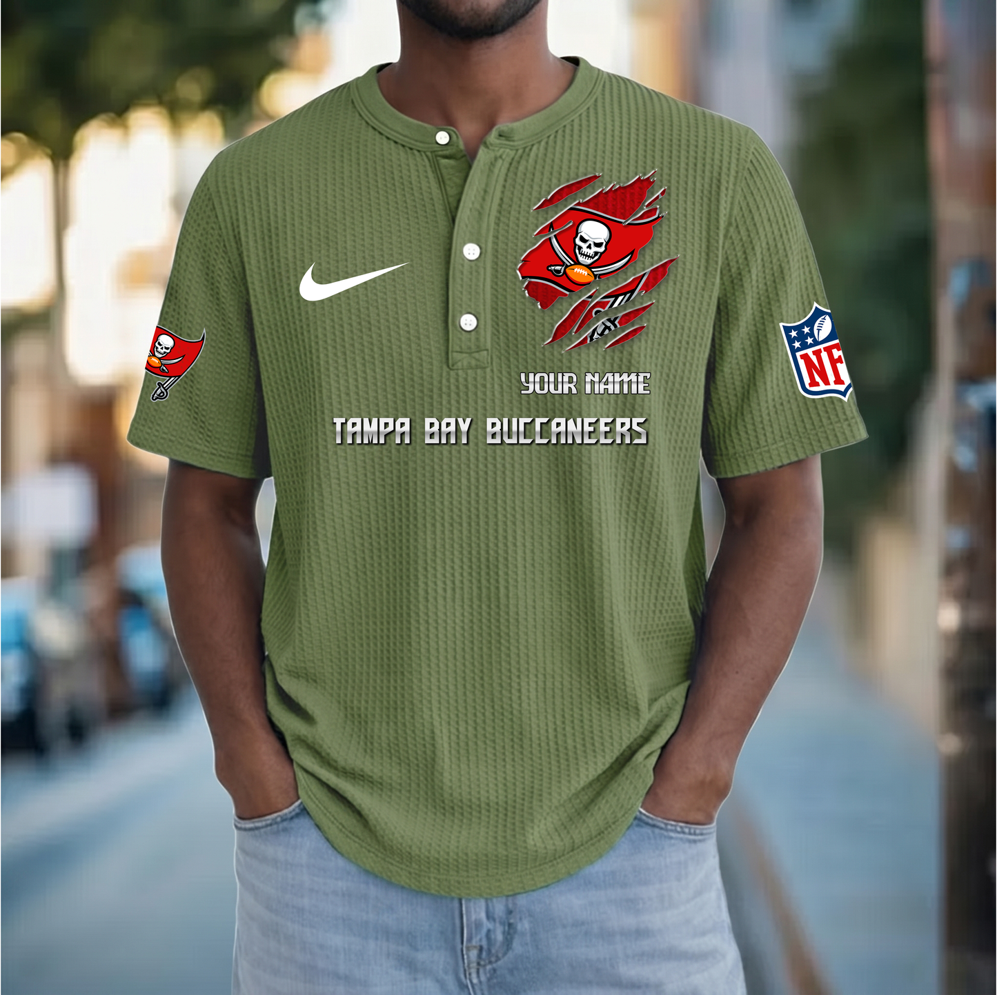 PREMIUM NFL  X  TBB Crew neck button Henry Shirt Limited Editions NDT VHM 230426
