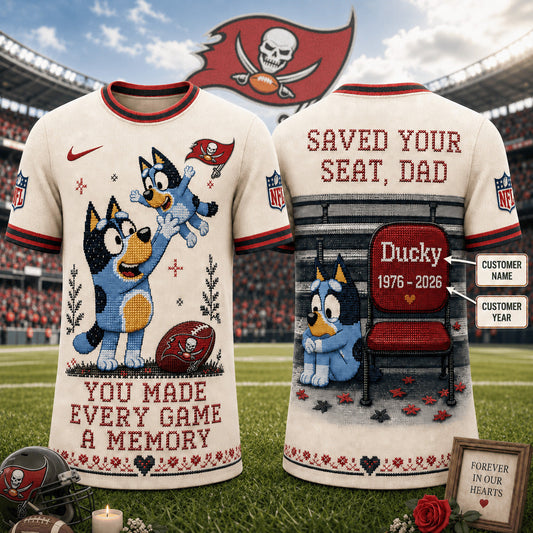PREMIUM NFL X TBB Custom Premium NFL 3D Faux-Stitch Dad Memorial Shirt NDT NTN 220526
